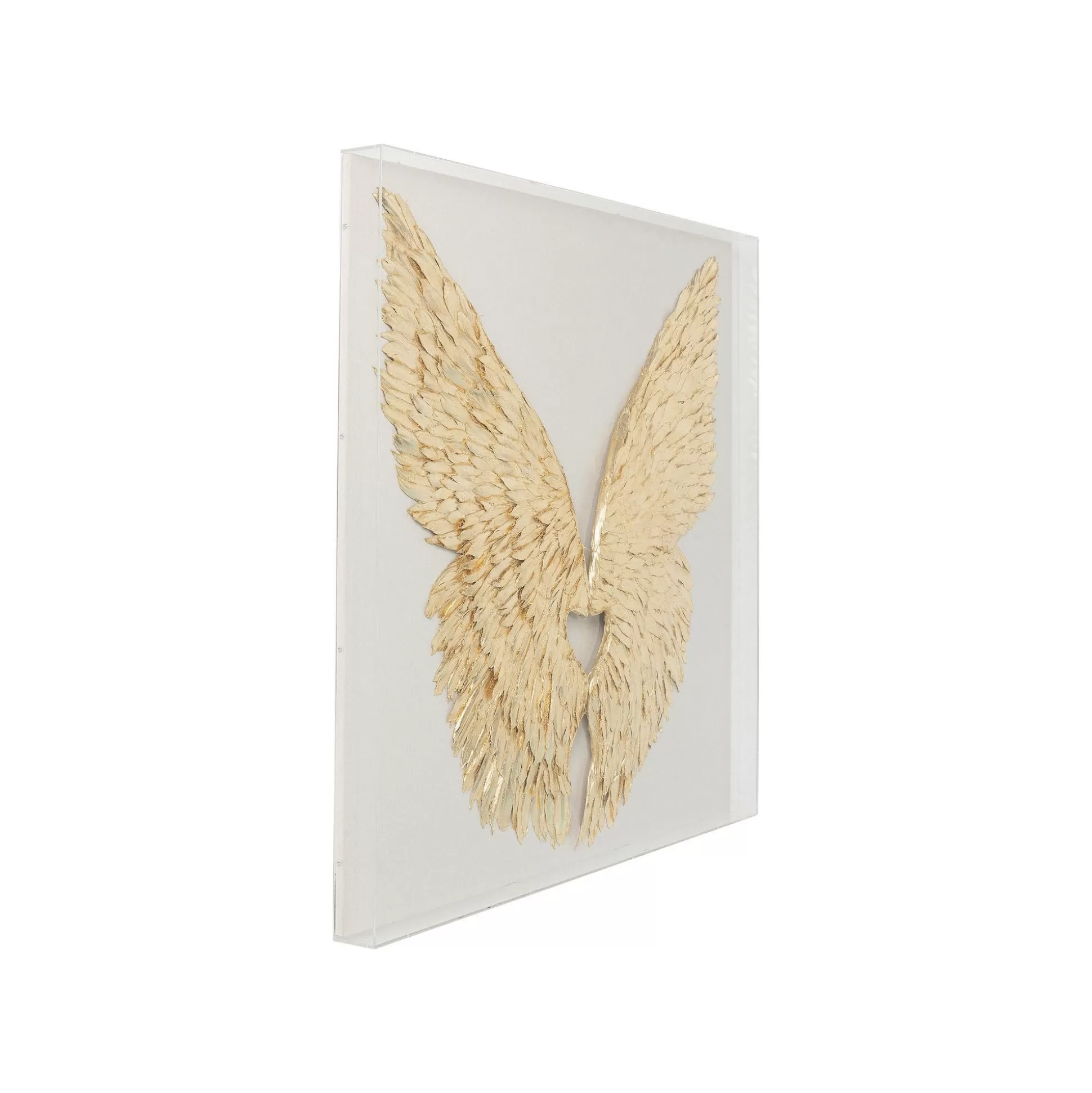 Tableau 3D Ailes Blanches Et Dorées 120x120cm ^KARE Design Hot
