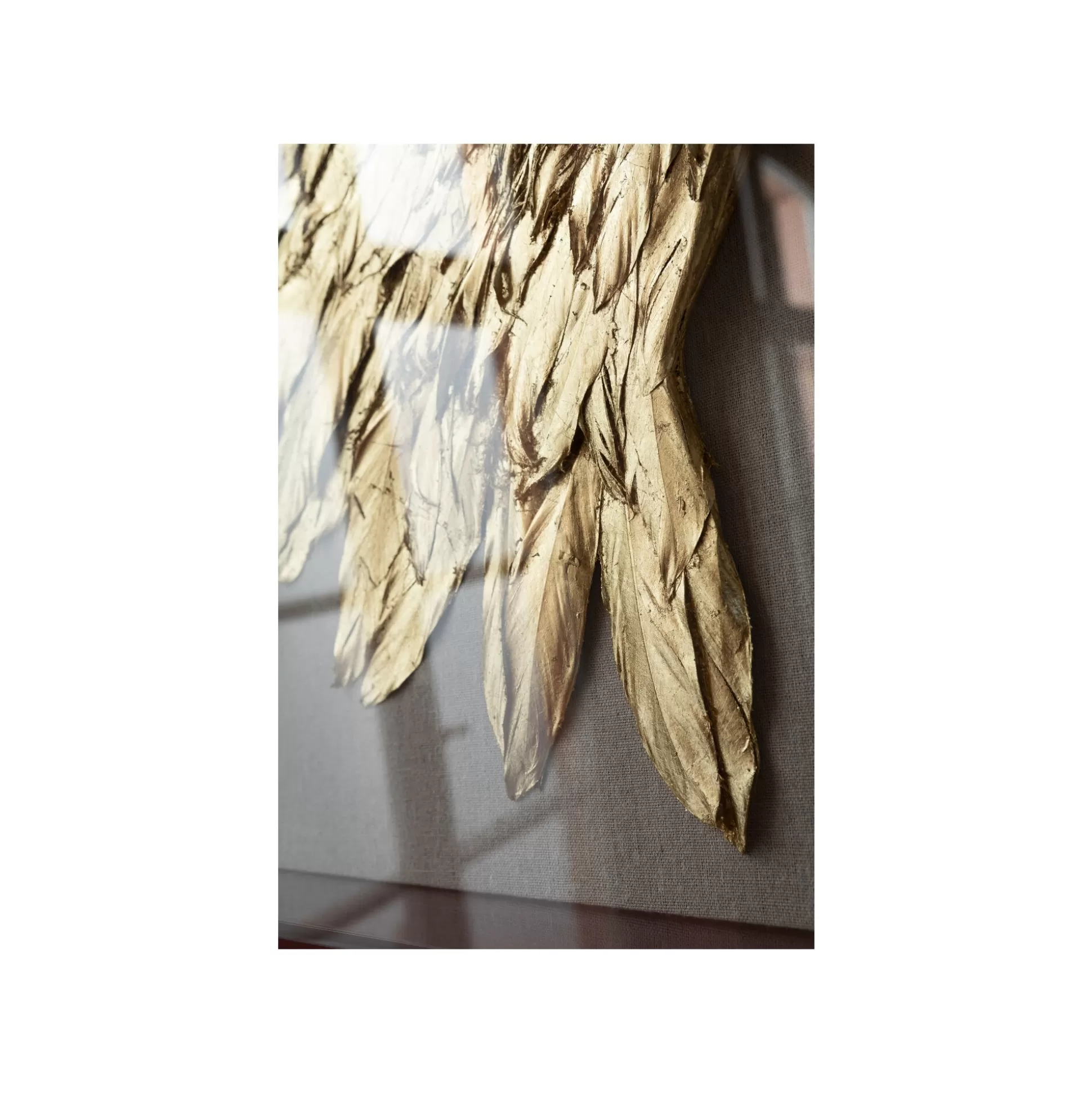 Tableau 3D Ailes Blanches Et Dorées 120x120cm ^KARE Design Hot
