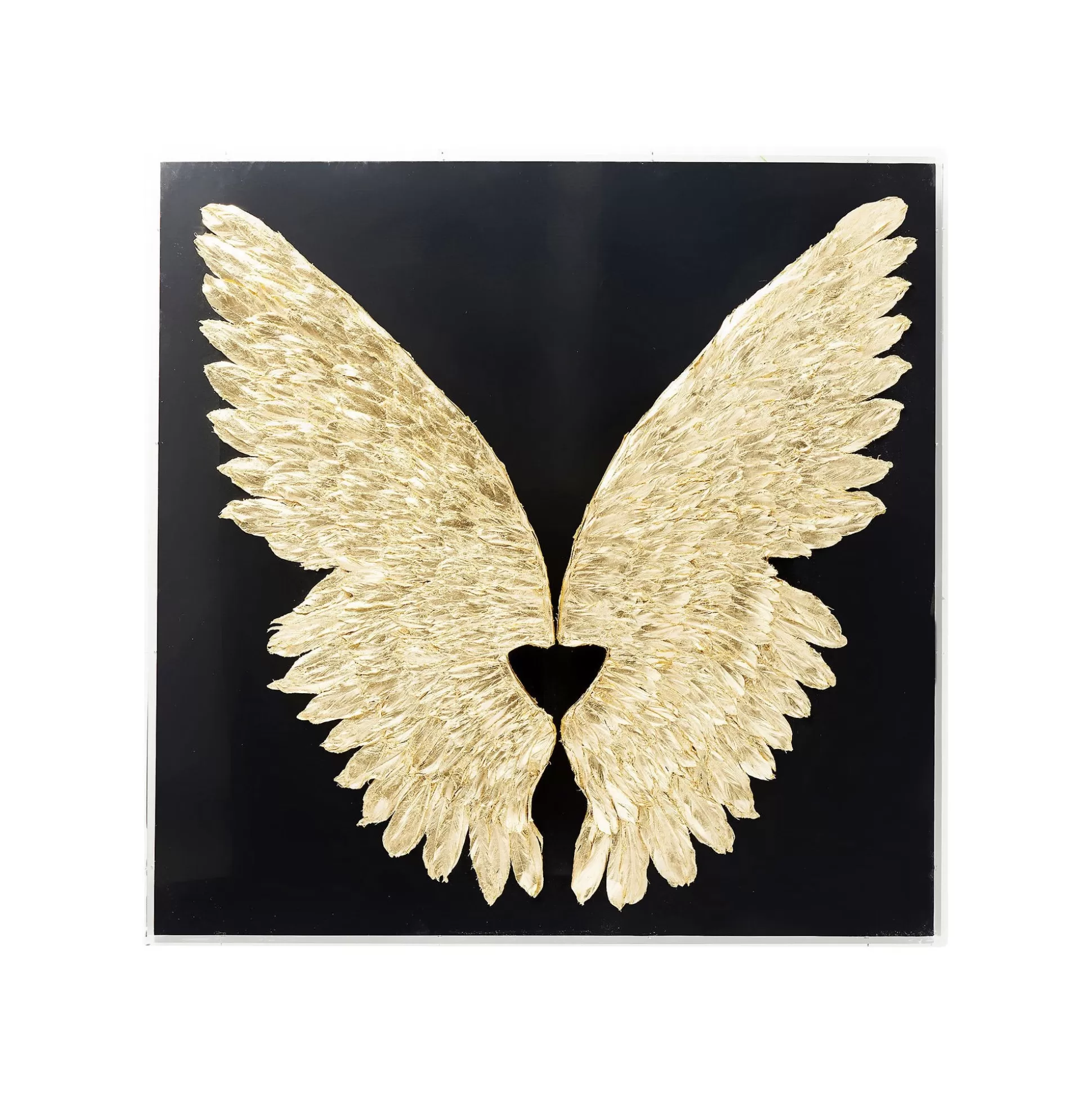 Tableau 3D Ailes Noires Et Dorées 120x120cm ^KARE Design Fashion