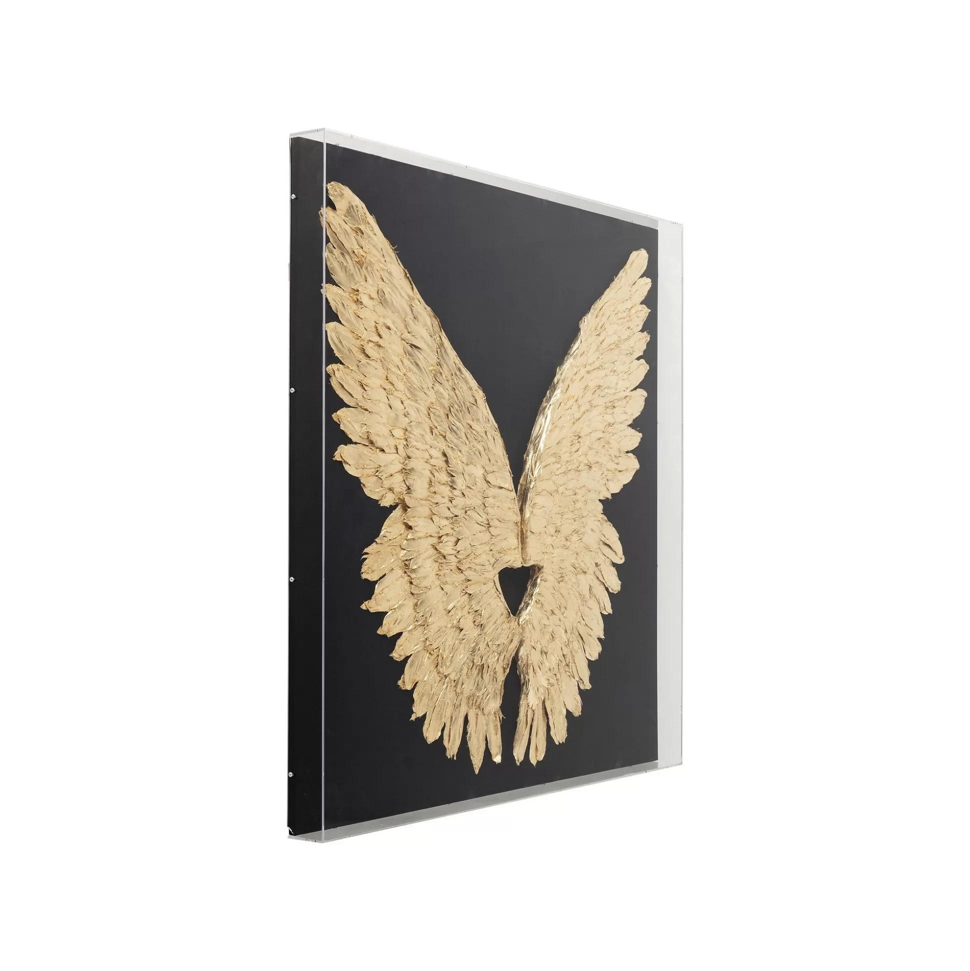 Tableau 3D Ailes Noires Et Dorées 120x120cm ^KARE Design Fashion