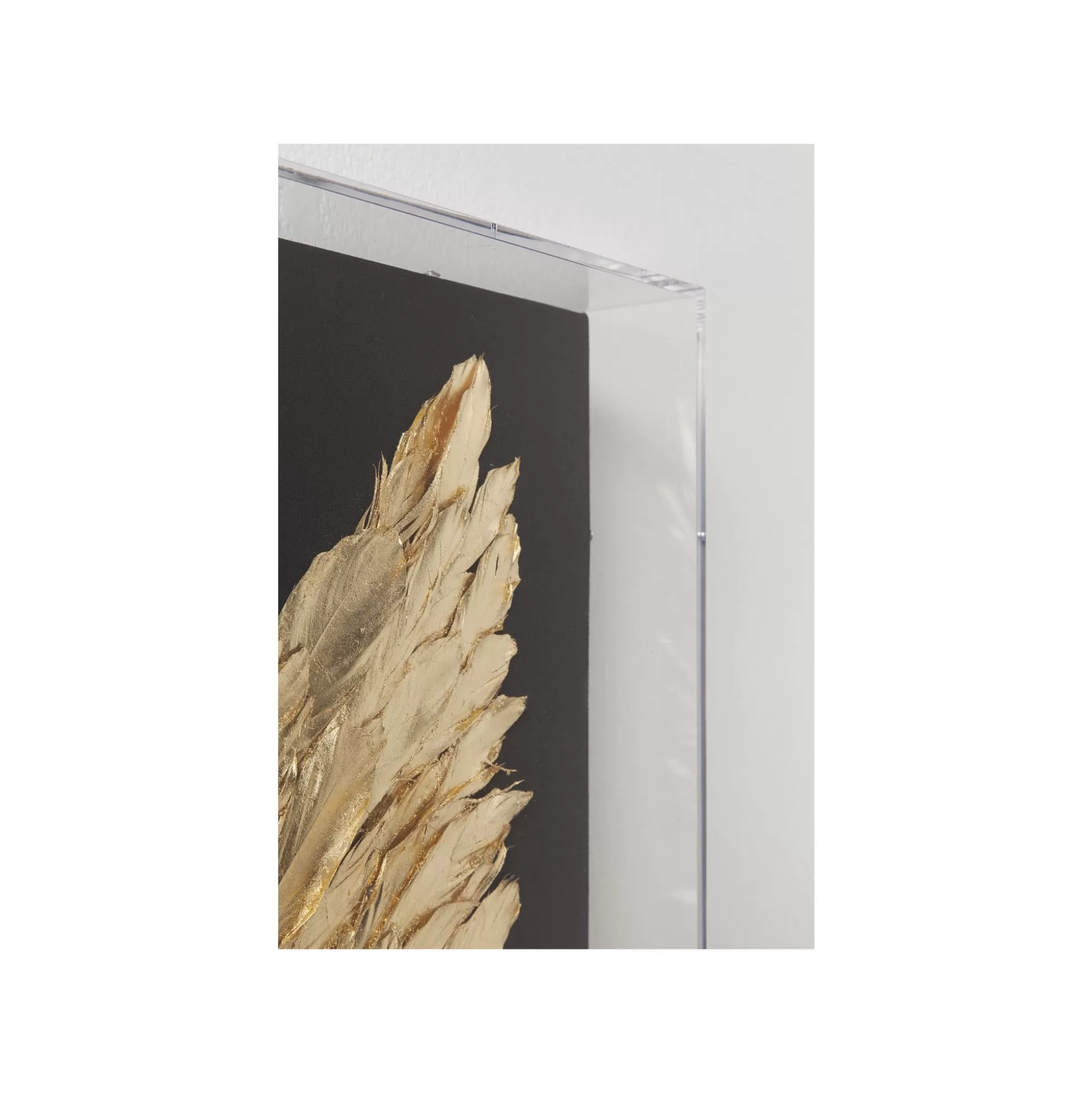 Tableau 3D Ailes Noires Et Dorées 120x120cm ^KARE Design Fashion