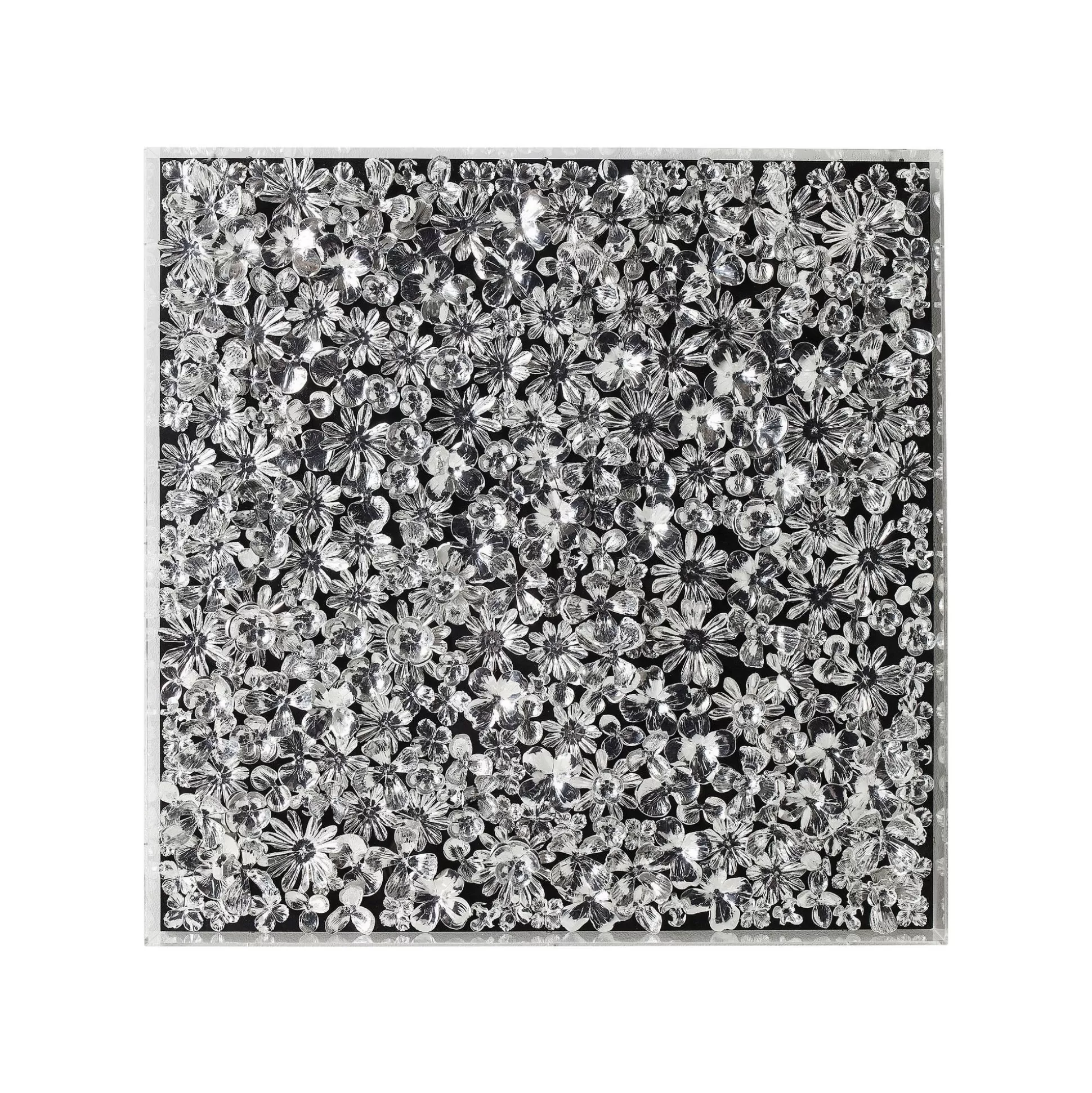 Tableau 3D Fleurs Argentées 100x100cm ^KARE Design New