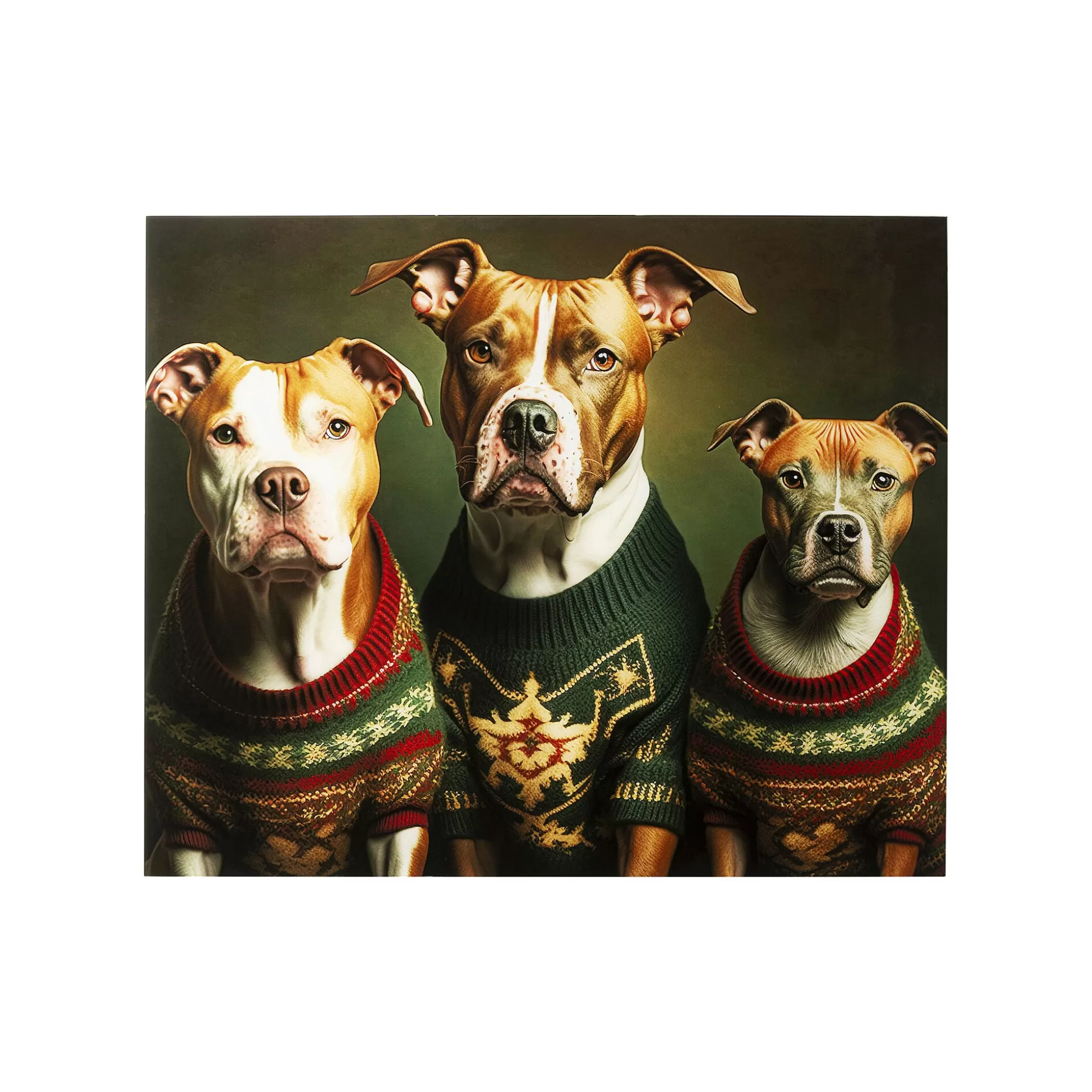 Tableau En Verre Chiens Pulls De Noël 110x90cm ^KARE Design Cheap