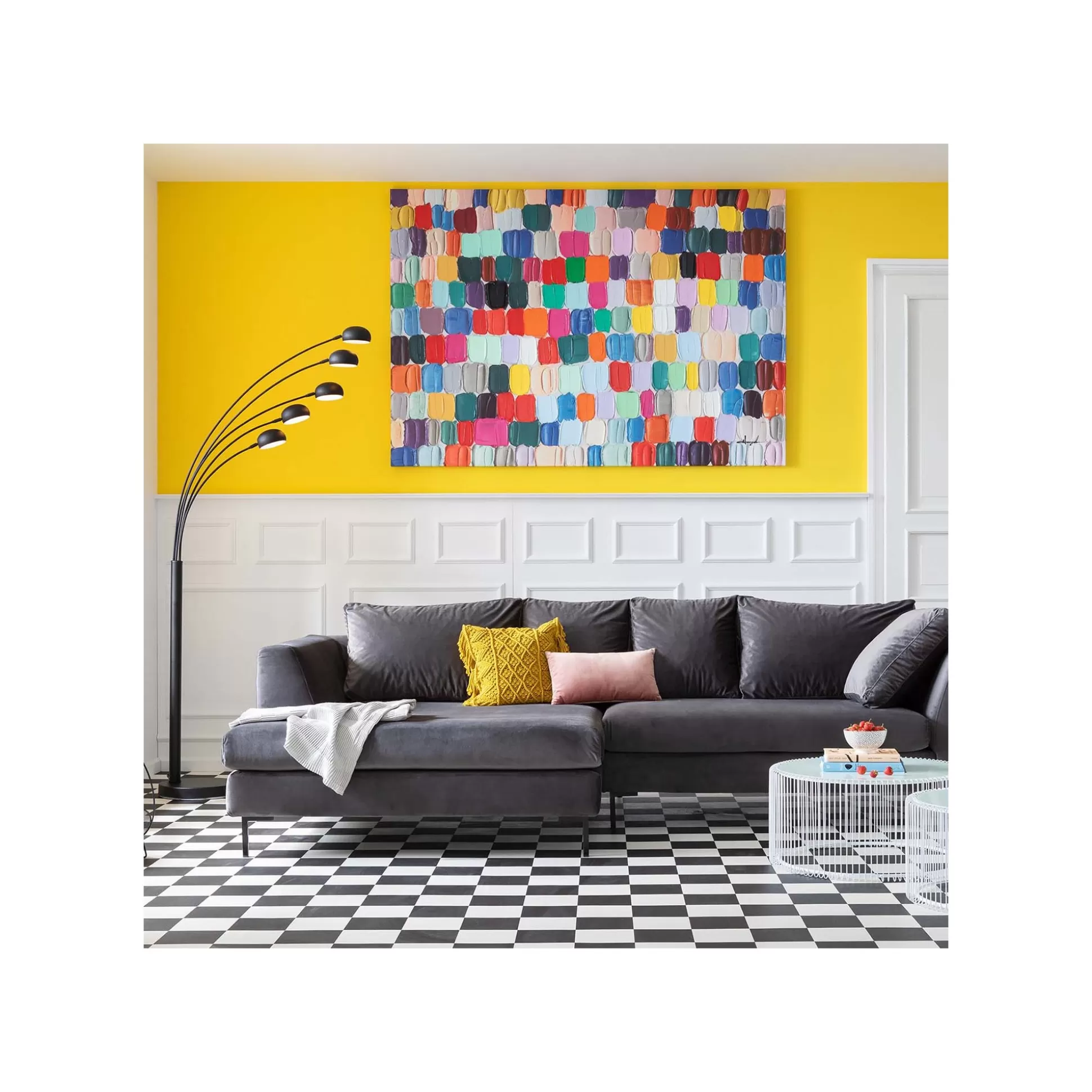 Tableau Touched Colorful Dots 200x140cm ^KARE Design Store