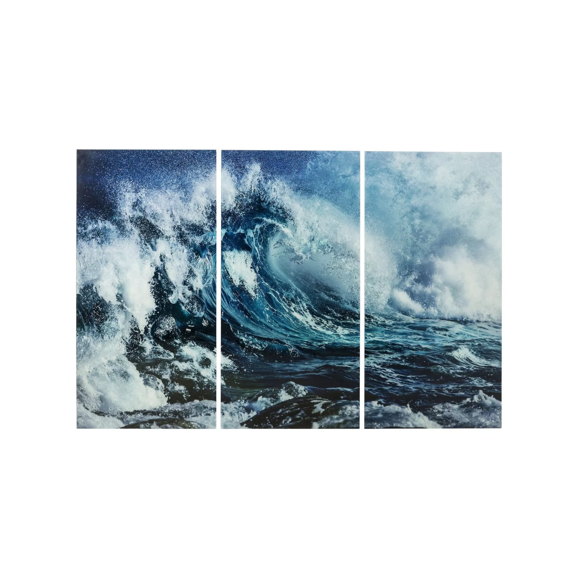 Tableaux En Verre Triptychon Vague 240x160cm Set De 3 ^KARE Design Best