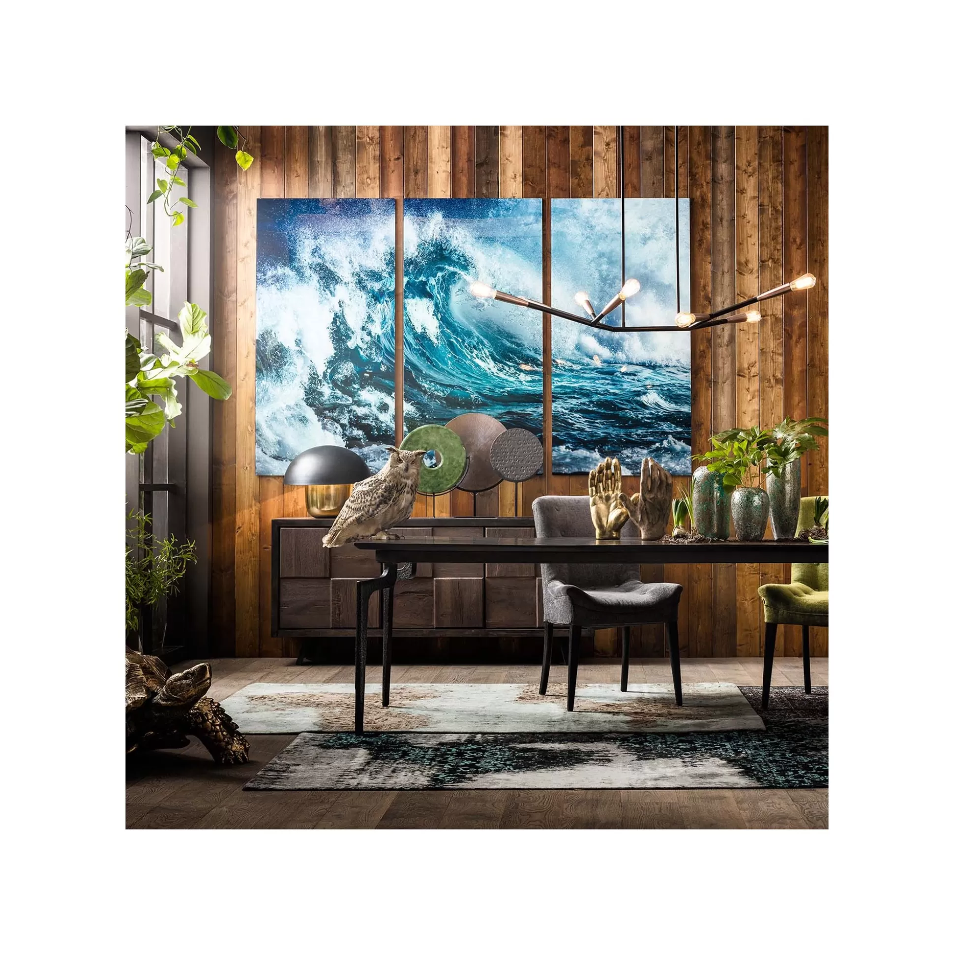 Tableaux En Verre Triptychon Vague 240x160cm Set De 3 ^KARE Design Best