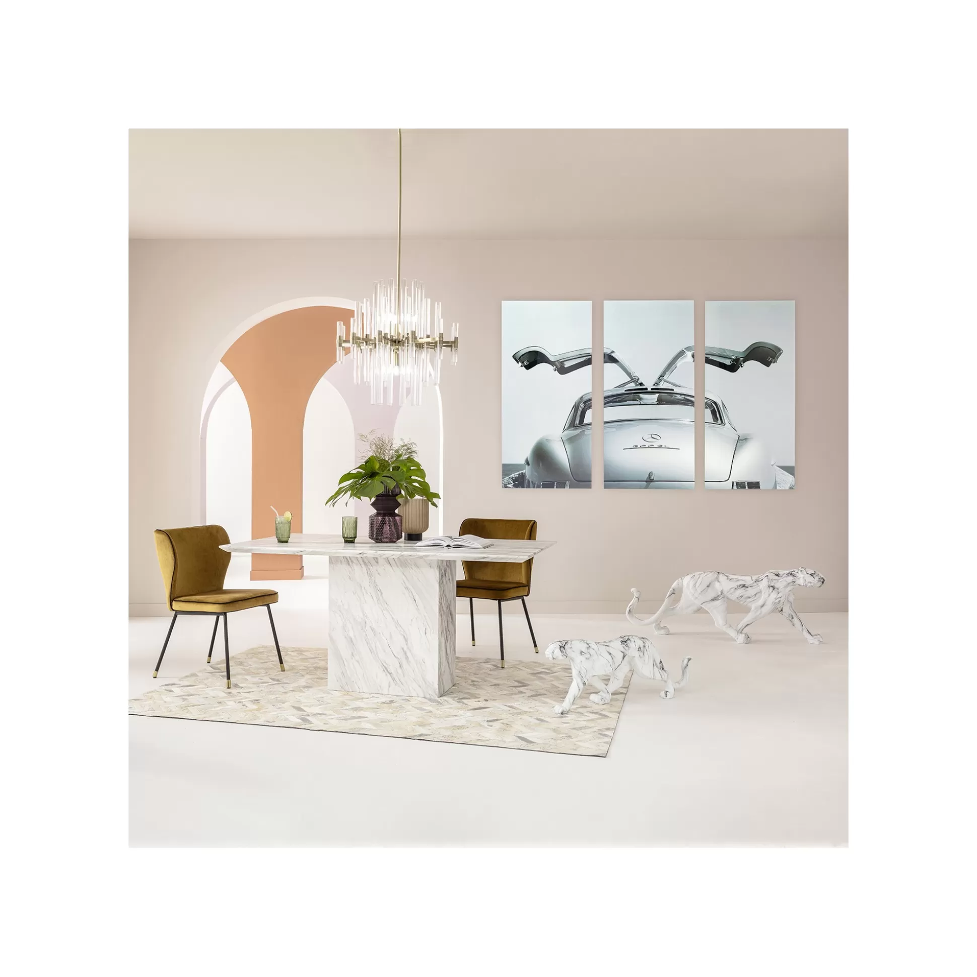 Tableaux En Verre Triptychon Voiture 240x160cm Set De 3 ^KARE Design Sale