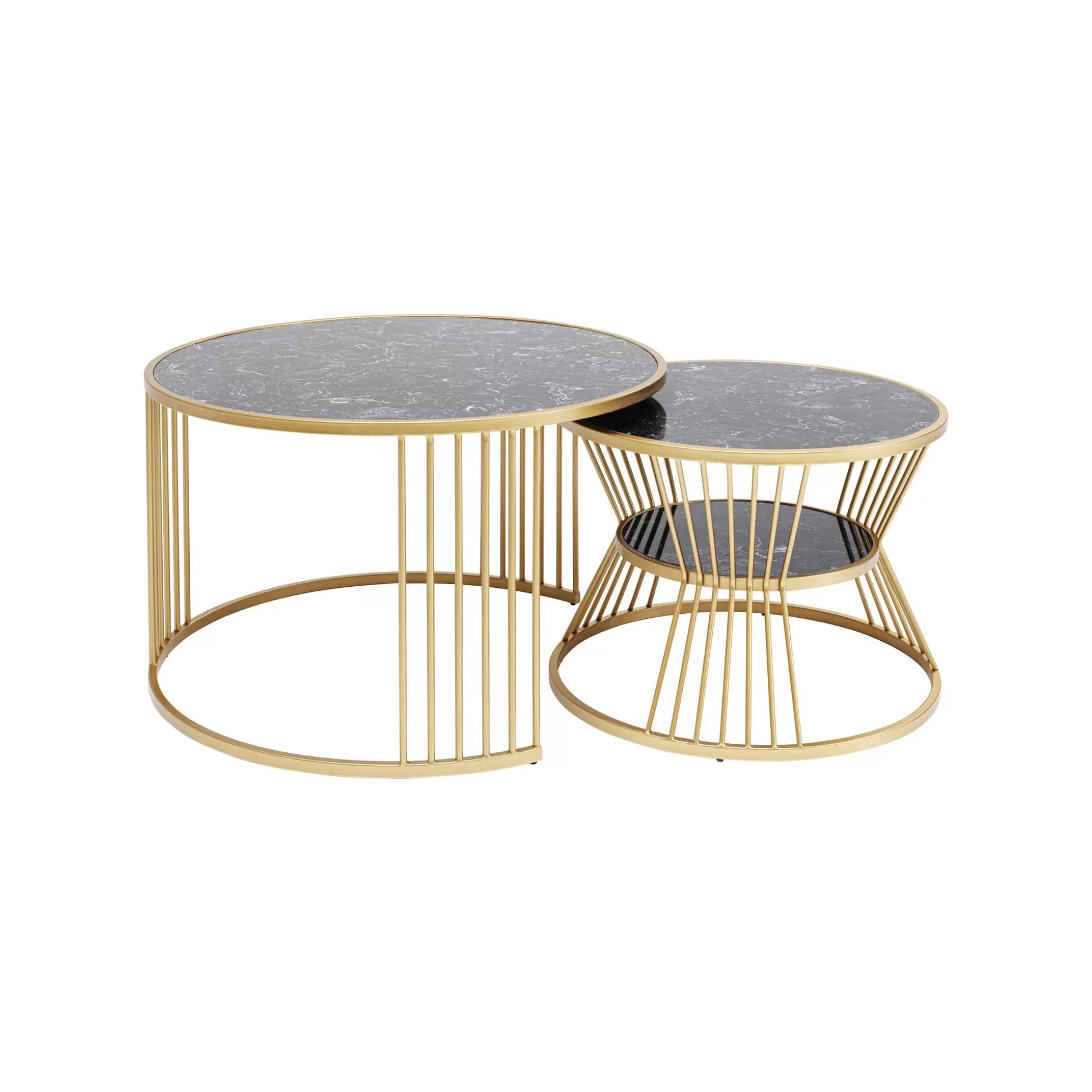 Tables Basses Roma Set De 2 Noires Et Dorées ^KARE Design Cheap