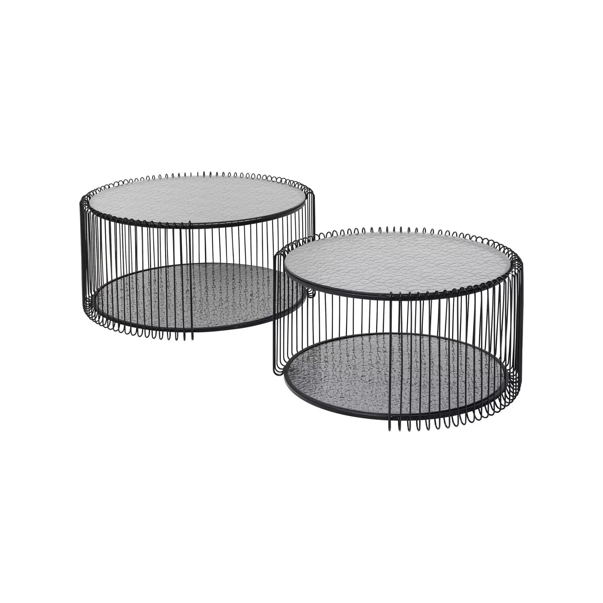 Tables Basses Wire Double Bubble Noires Set De 2 ^KARE Design Cheap