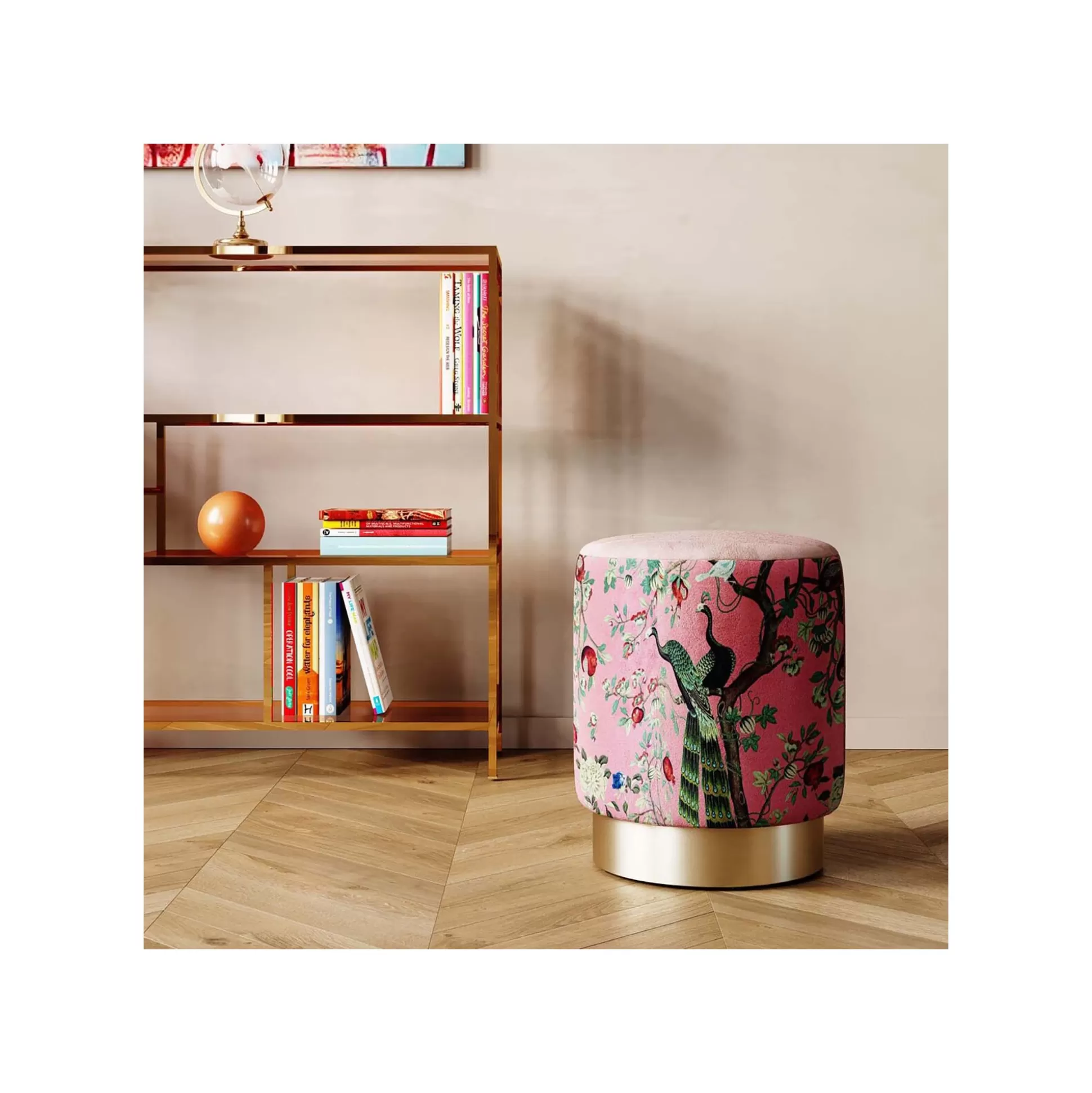 Tabouret Cherry Paon Rose Et Laiton ^KARE Design Store
