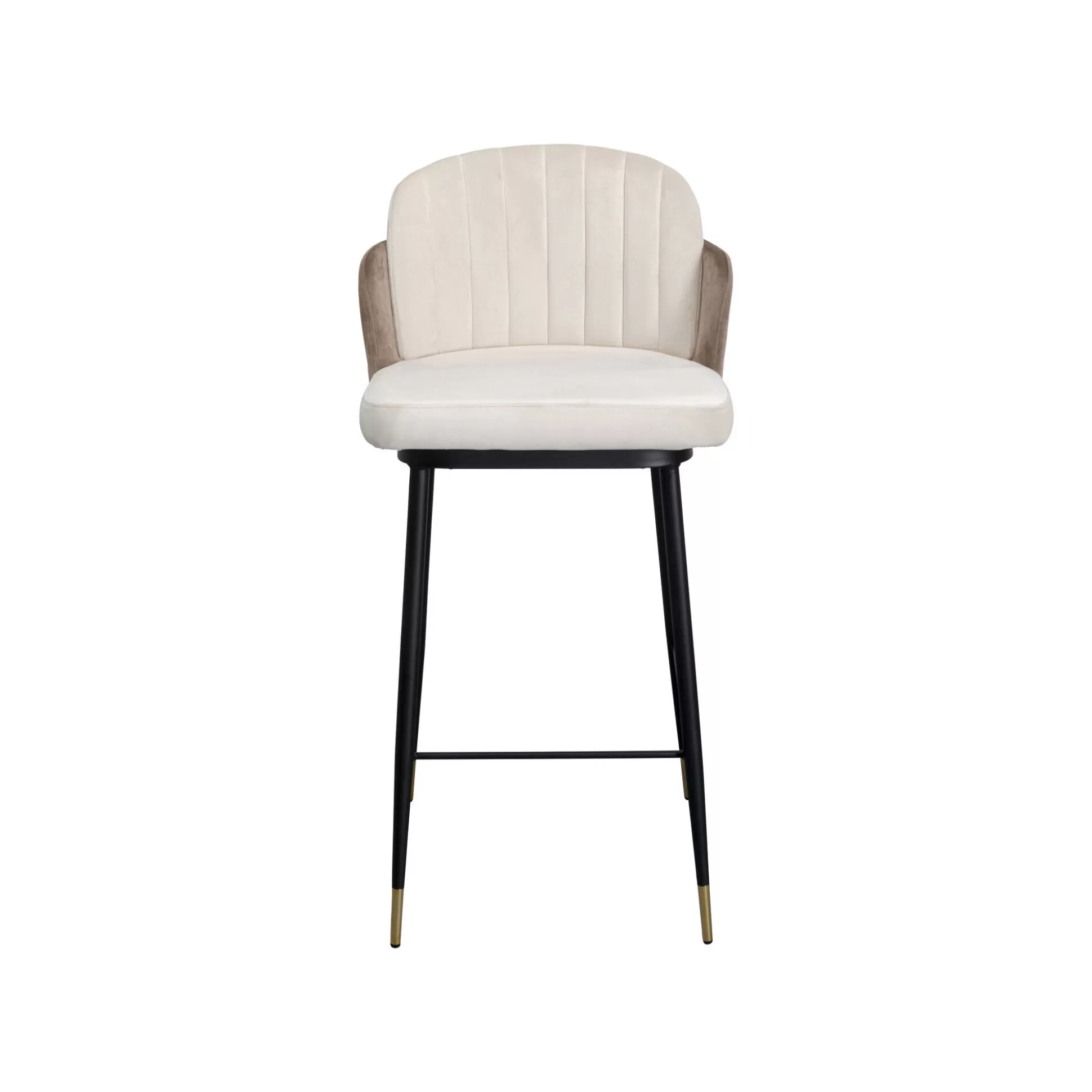 Tabouret De Bar Hojas Velours Beige Et Taupe ^KARE Design Store