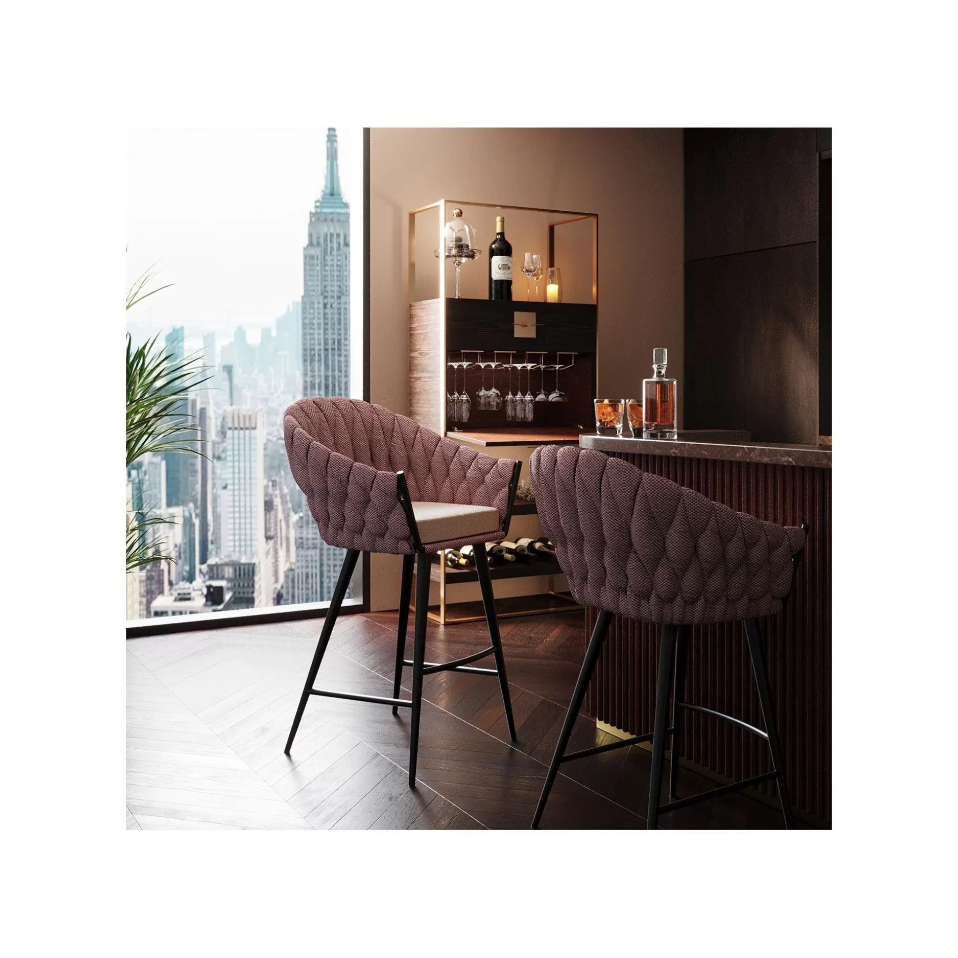 Tabouret De Bar Knot Marron ^KARE Design Sale