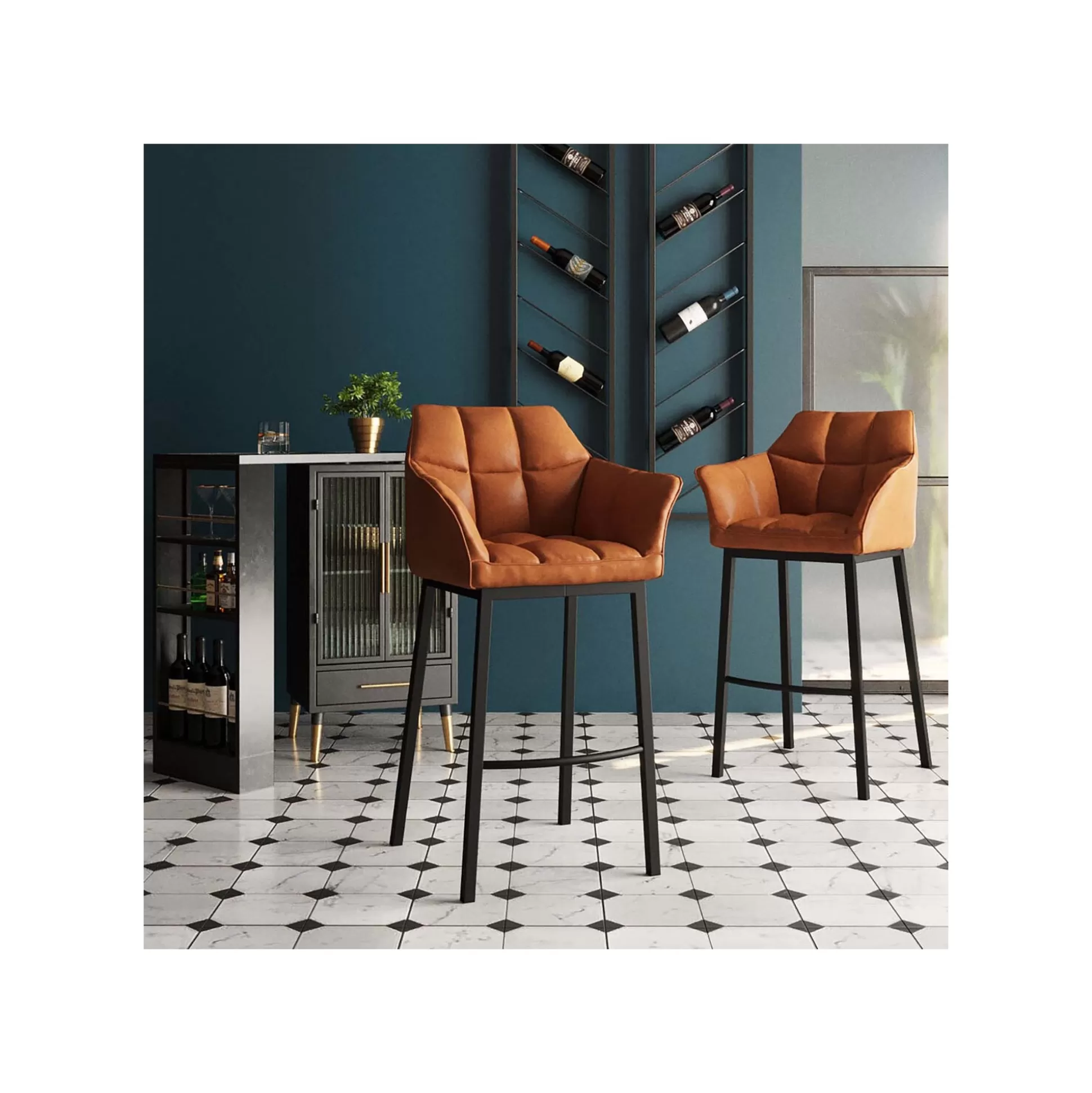 Tabouret De Bar Thinktank Quattro Marron ^KARE Design Store