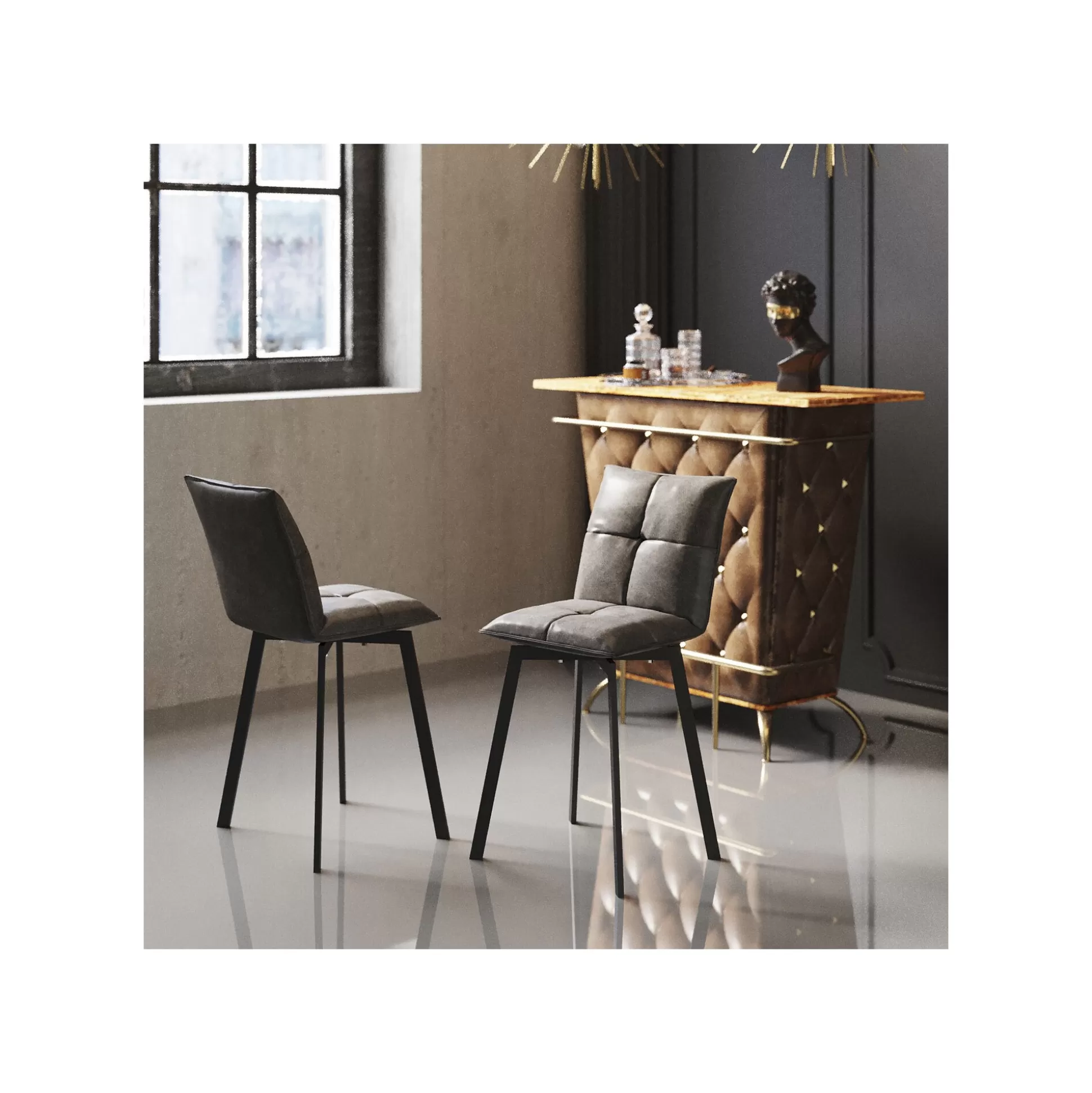 Tabouret De Bar Toronto Gris ^KARE Design Fashion