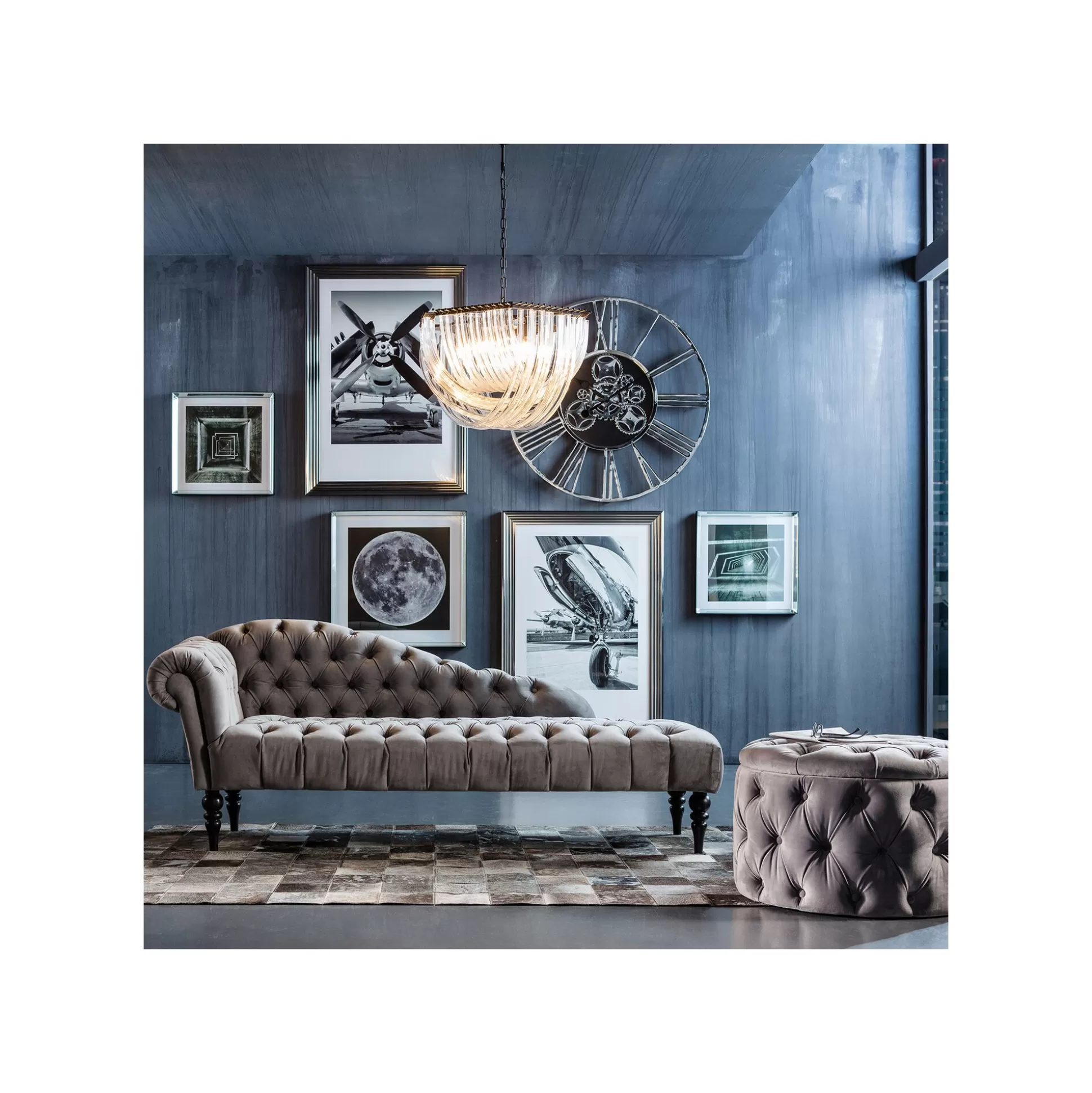 Tabouret Desire 73cm Velours Gris ^KARE Design Best