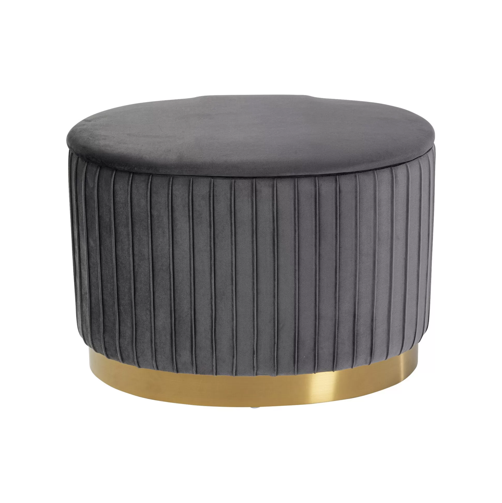 Tabouret-coffre Roma Velours Gris ^KARE Design Online