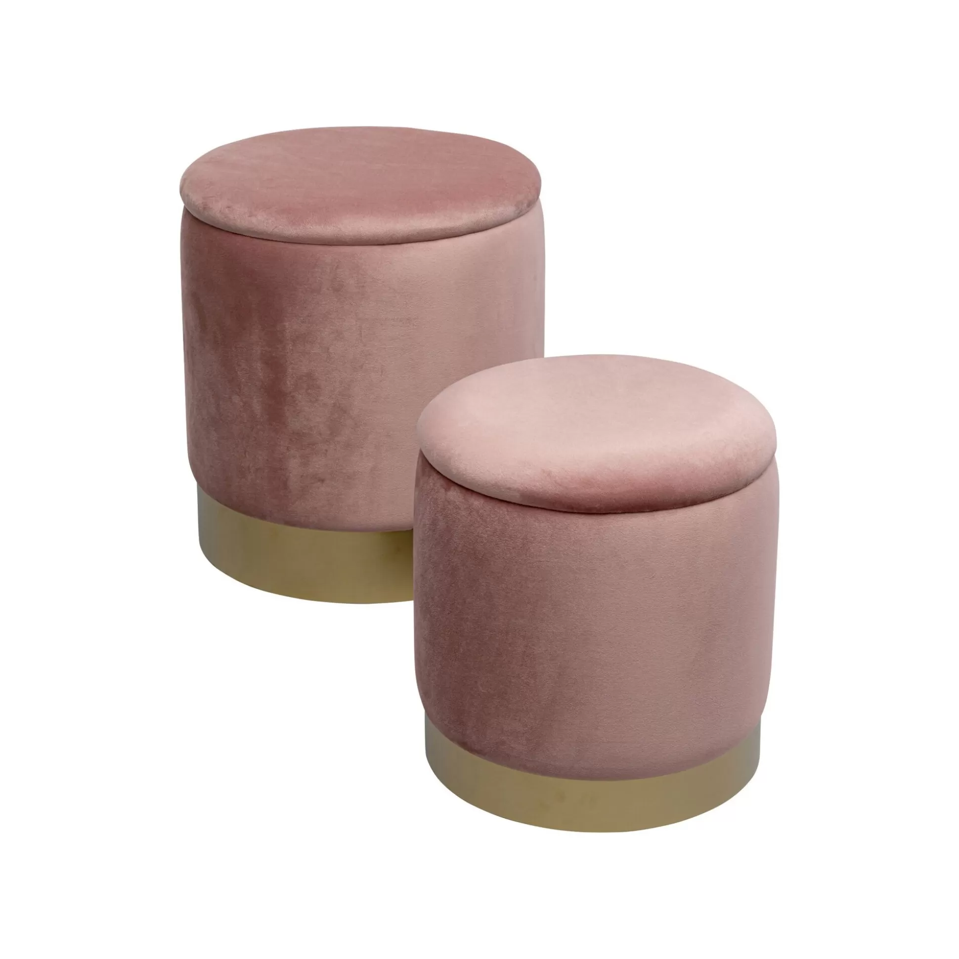 Tabourets-coffres Cherry Rose Et Laiton Set De 2 ^KARE Design Fashion