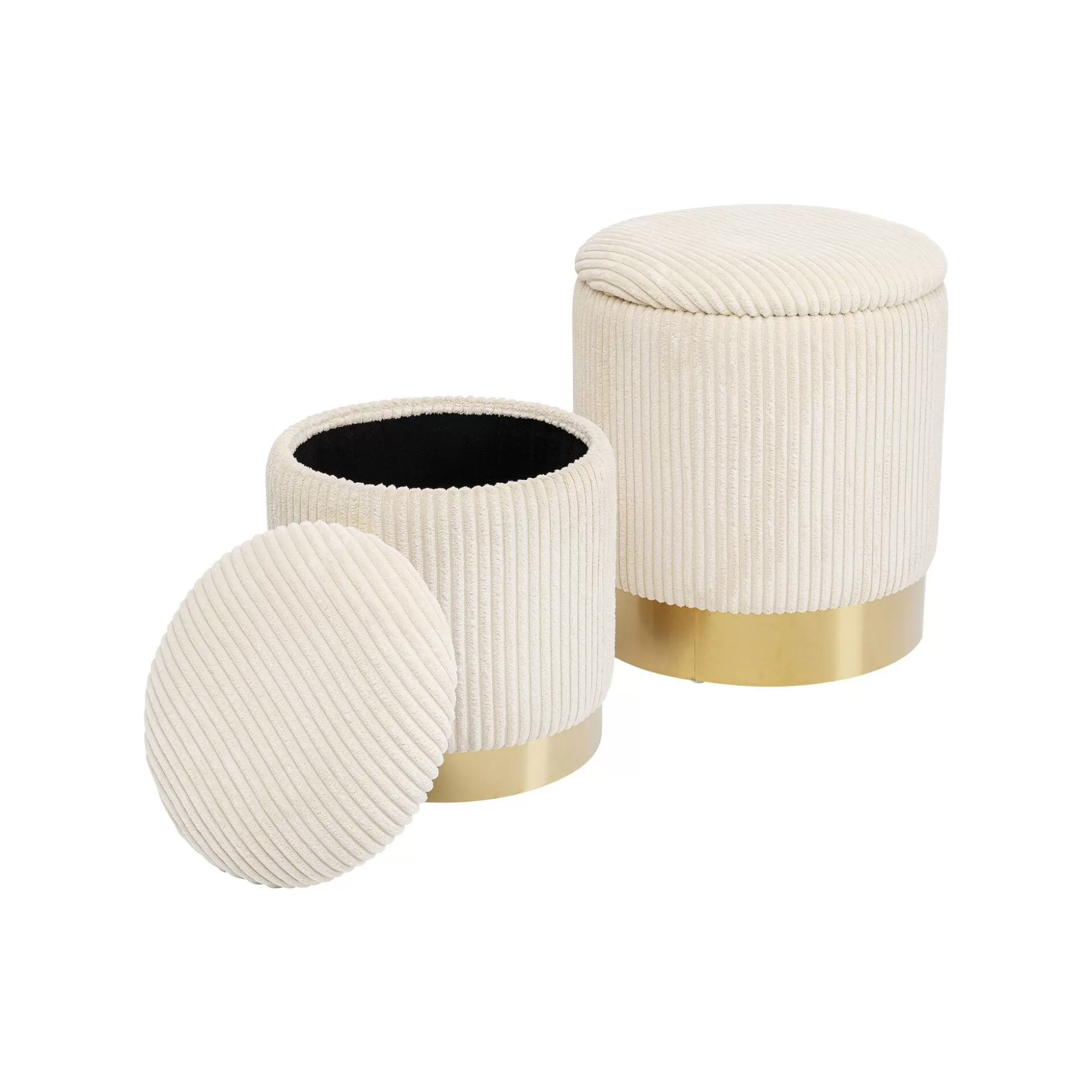 Tabourets-coffres Plush Crème Set De 2 ^KARE Design Flash Sale