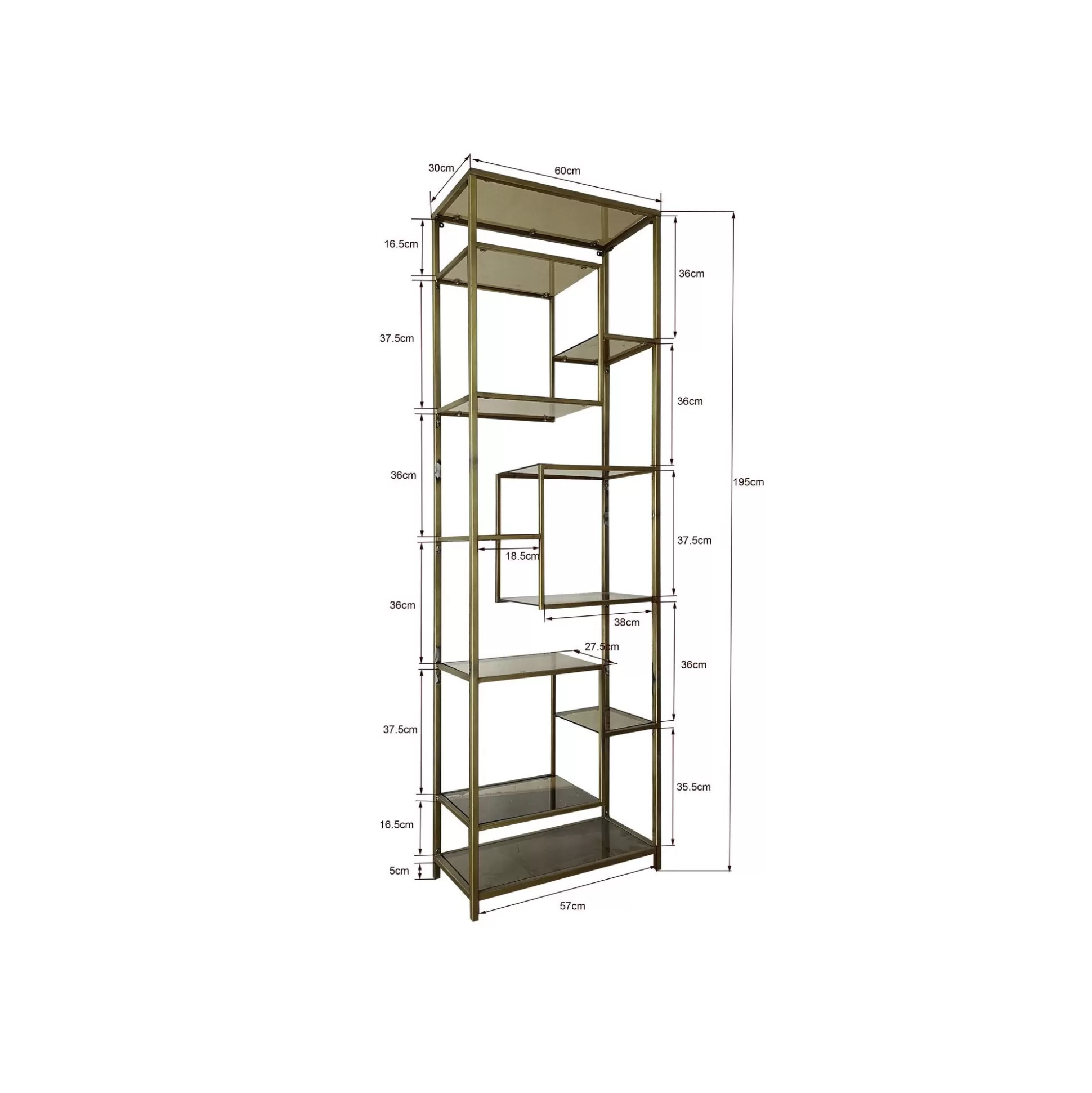 Étagère Loft 195x60cm Dorée ^KARE Design Discount