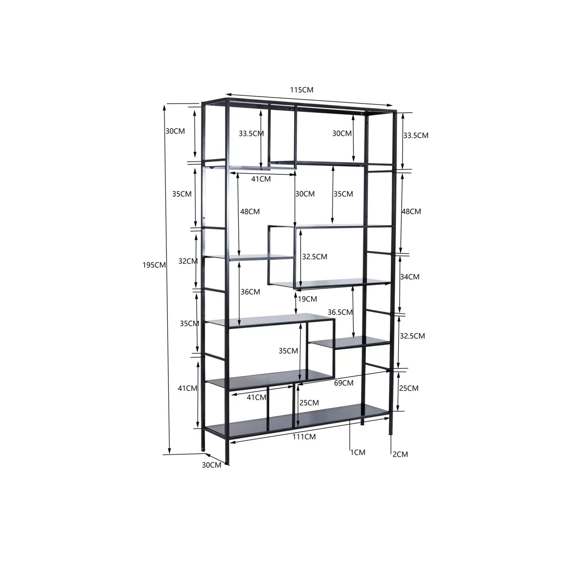 Étagère Loft 195x115cm Noire ^KARE Design Cheap