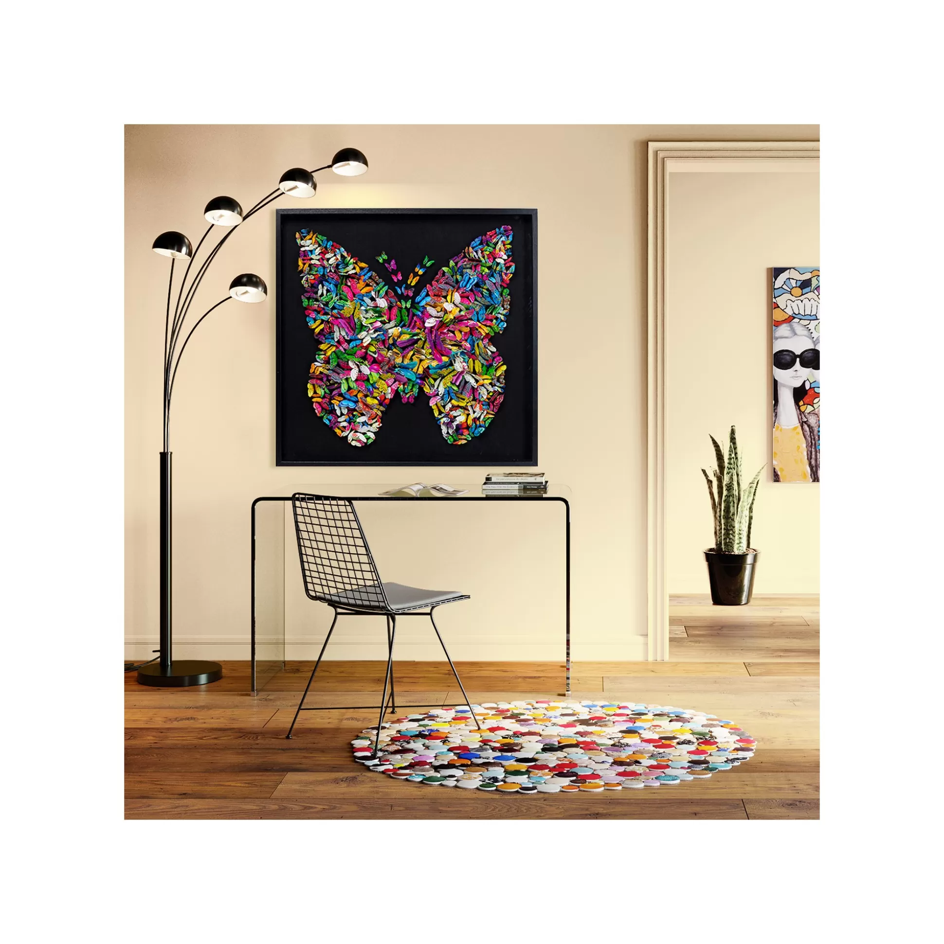 Tapis Patchwork Circle Multi 150cm ^KARE Design Store