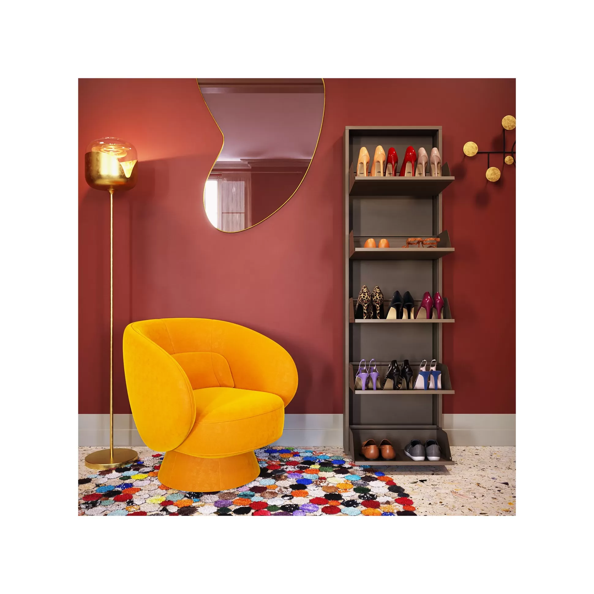 Tapis Patchwork Circle Multi 250cm ^KARE Design Hot