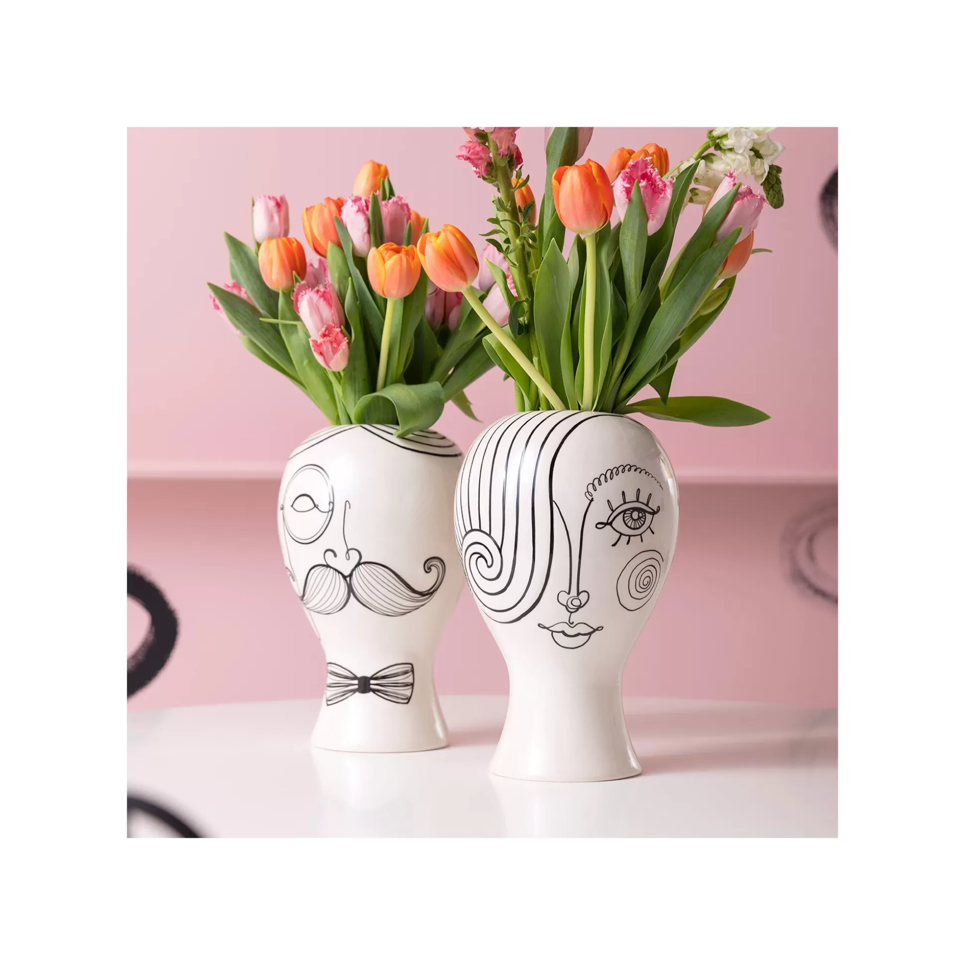Vase Favola Femme Blanc Et Noir ^KARE Design Cheap