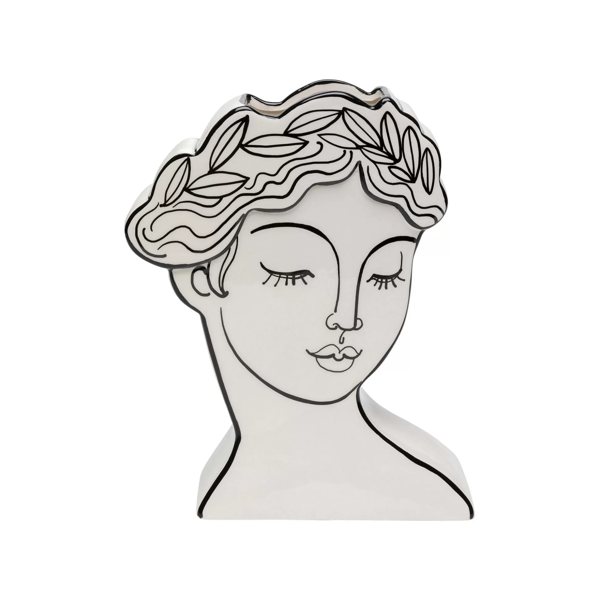 Vase Favola Femme Buste Blanc Et Noir ^KARE Design Outlet
