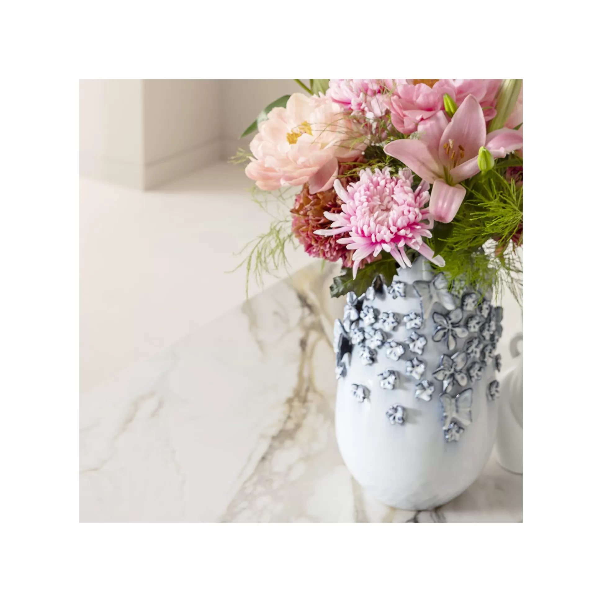 Vase Papillons Bleu Clair 35cm ^KARE Design Best Sale