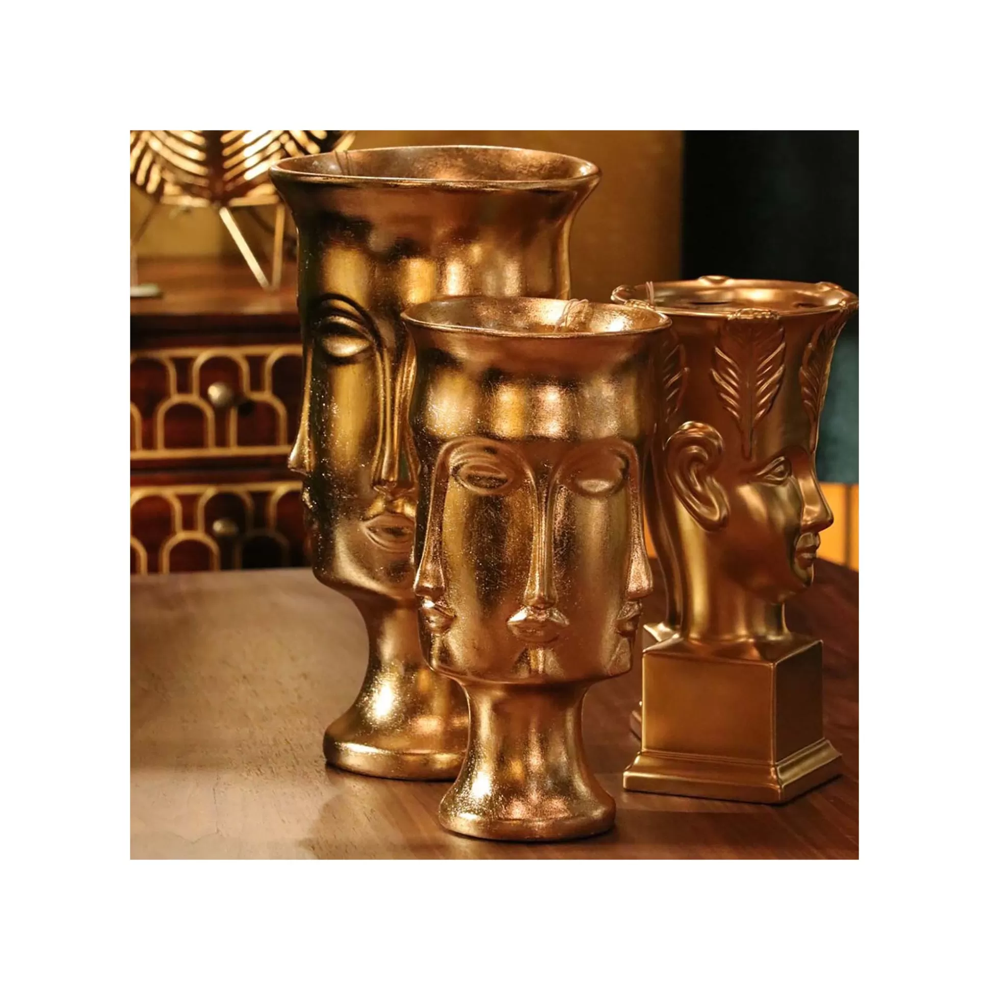 Vase Rosto Doré 31cm ^KARE Design New
