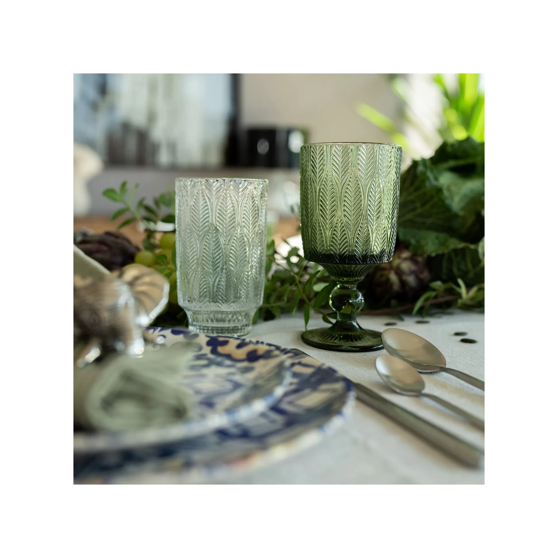 Verres à Vin Fogli Verts Set De 6 ^KARE Design Best