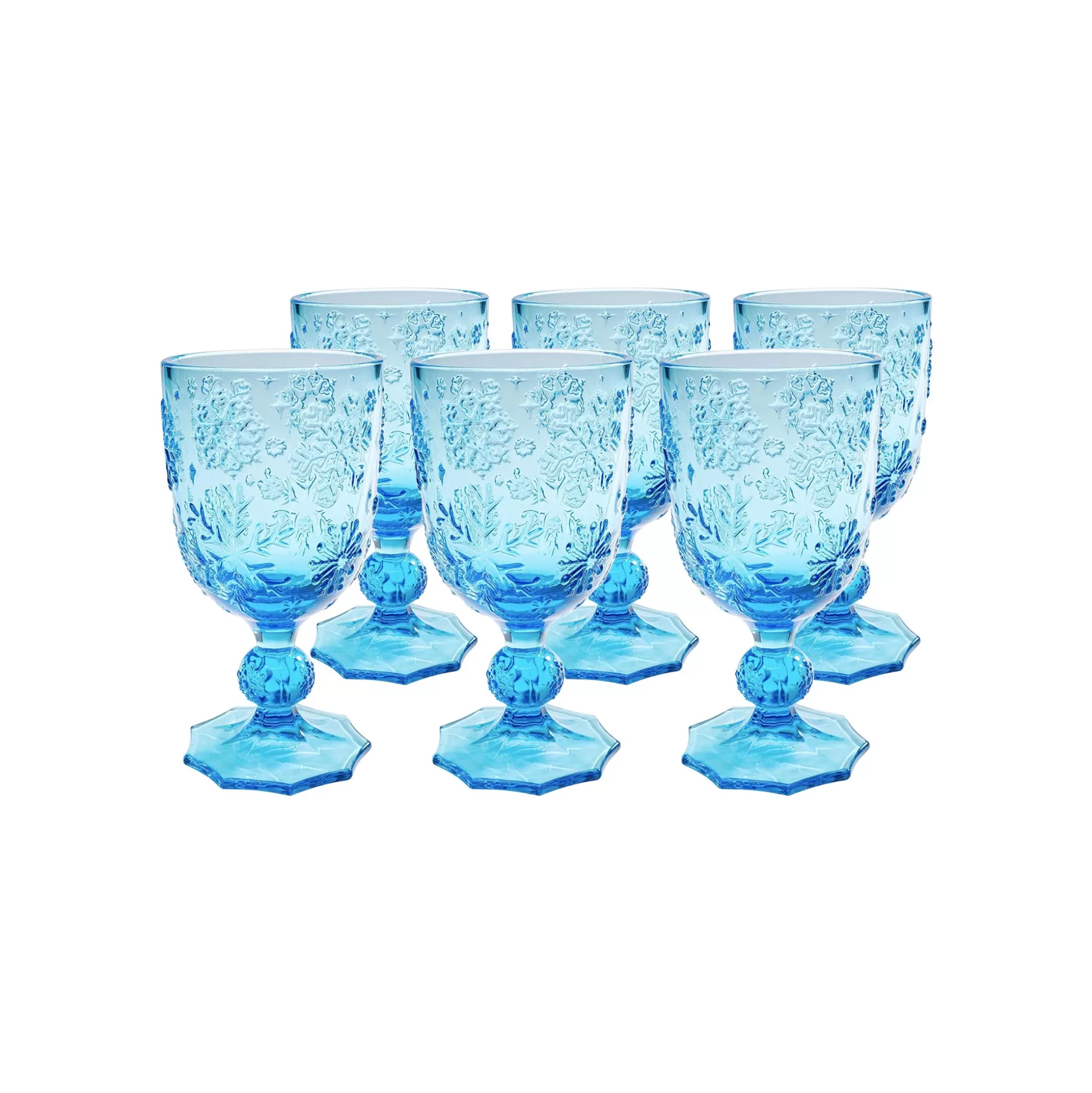 Verres à Vin Ice Flowers Bleus Set De 6 ^KARE Design Outlet